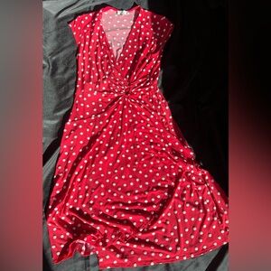 Signature by Robbie Bee Red and White Polka Dot Dress